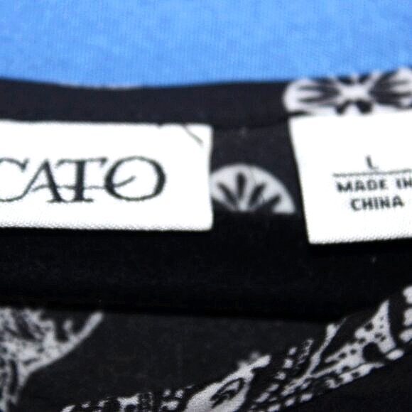 Cato Medallion Print Tunic Dress Black White Large - Picture 6 of 8